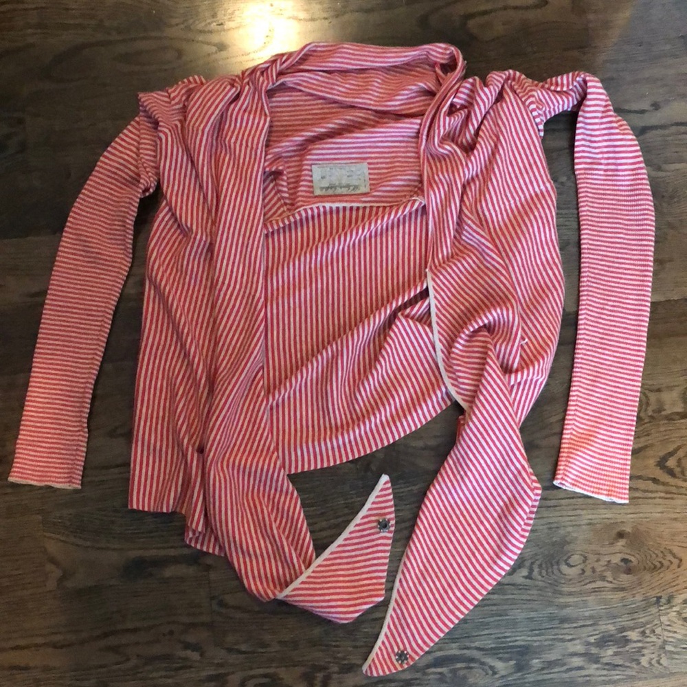 All Saints - red and tan stripe wrap